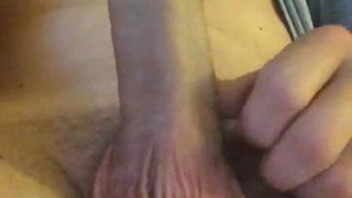 Stroking my hard cock on the sofa pov from the back