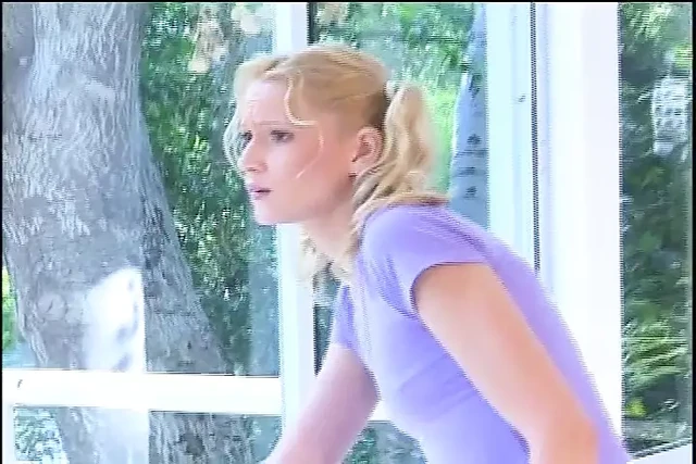 babysitter gets two hard cocks in her holes