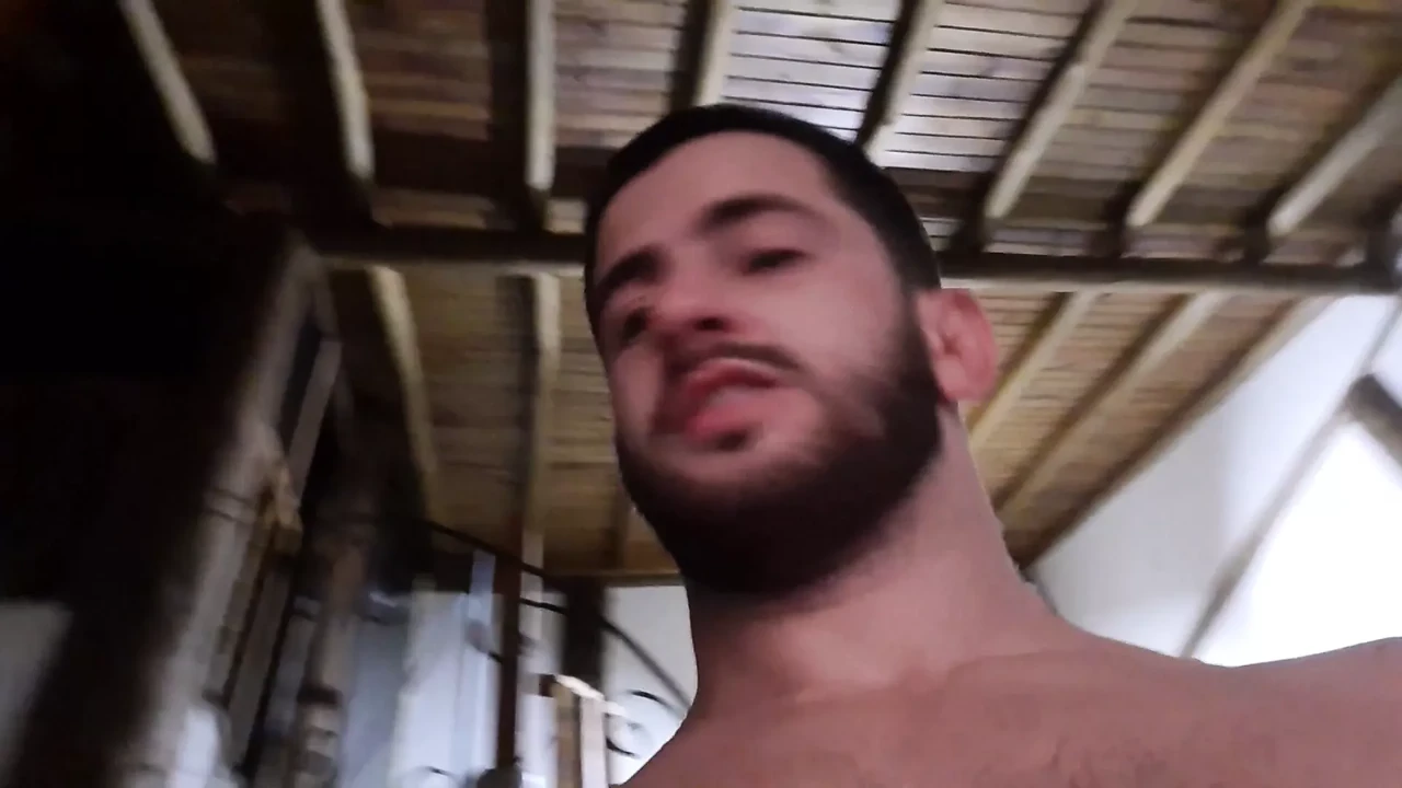 Farmboy jerking off legs up showing hole – uncut hairy cock