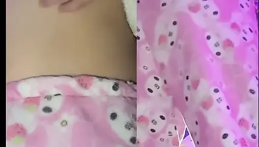 Trans girl is recorded from two different angles