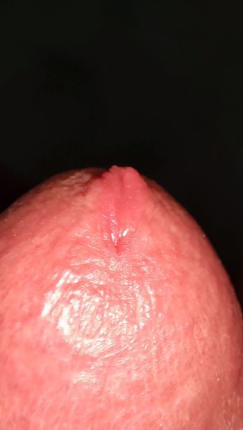 Extreme close-up of my dripping wet dick