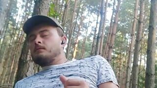 Playing with my dick in forest