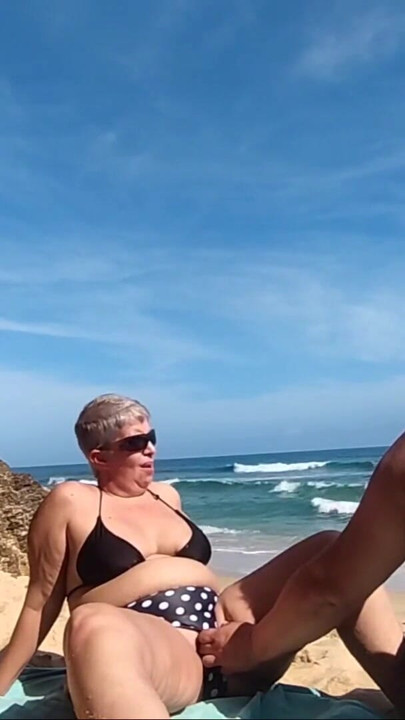 We were almost caught on the beach for the second time while I masturbate her | Clip 1