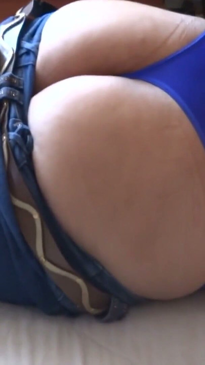 Mature shows off her big ass in jean, fingering, masturbatio | Clip 1