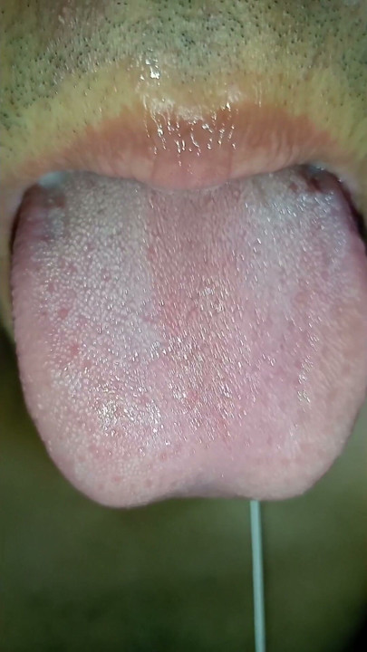 mouth milk, long tongue, sloopy, hard, kiss, tongue, playing with your cum, submissive, throat, | Clip 3