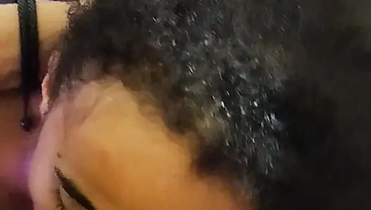 Shy young girl sucking hot