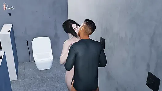 Arkadaşımın ateşli üvey annesi Maya'nın sırrı: benimle sessiz, tutkulu bir banyo sikişi