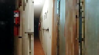 Cum in corridor neighbor