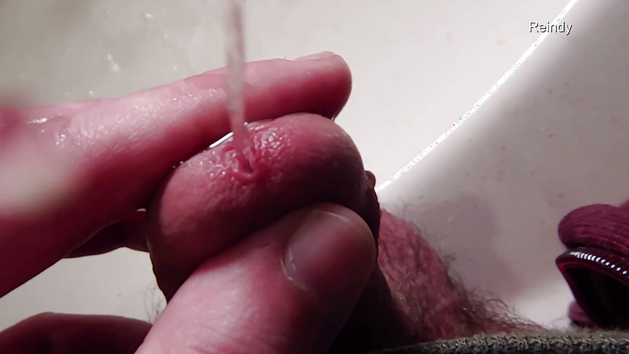 Peehole Piss Play Close up View in Slow Motion