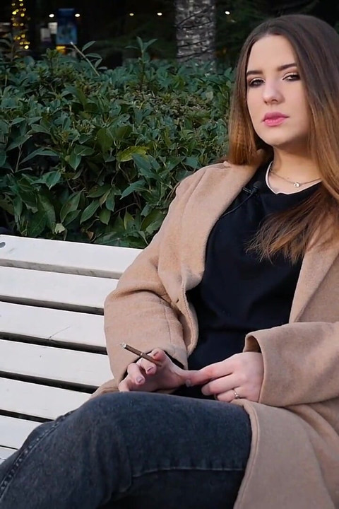 Russian Girl Spends Her Lunch Break Smoking 1 Cigs