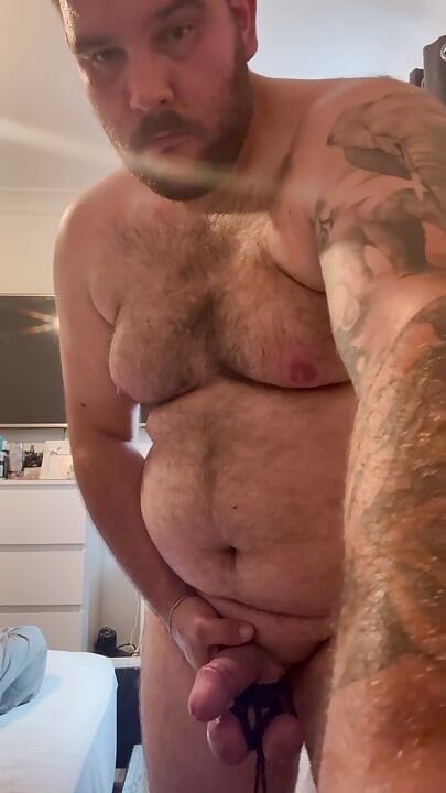 Cock and ball bondage under clothes