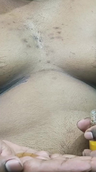 Boobs pressing using oil