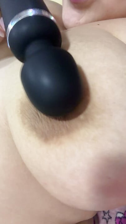 Mom plays with her huge tits very delicious