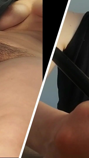 Must-see moment from "Amateur mom masturbates with her fingers to orgasm."