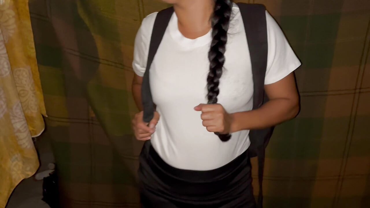 Busty schoolgirl is it's a rainy day !  Deepthroat