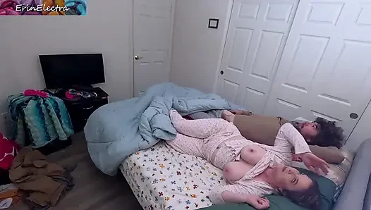 Bare bottom stepsister shares a bed with stepbrother