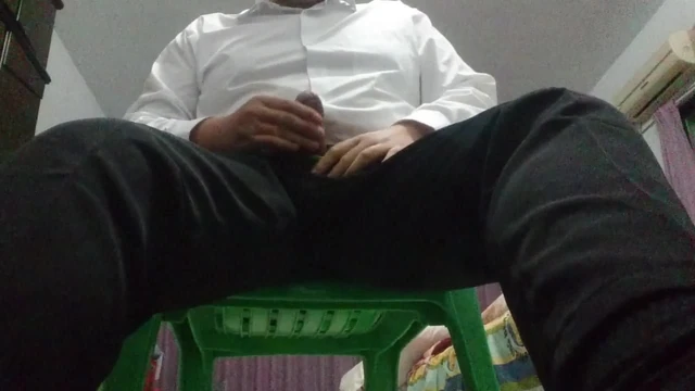 Asian bear cumming after work