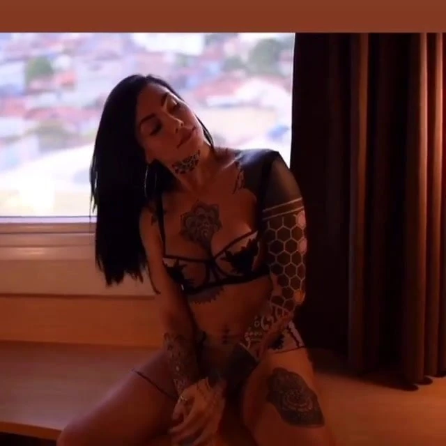 Beautiful tattooed tgirl