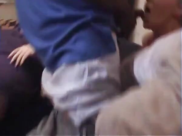 Interracial gang bang for mature bitch