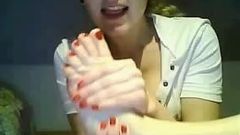 Webcam's Teasing - Girl is Sucking Her Toes
