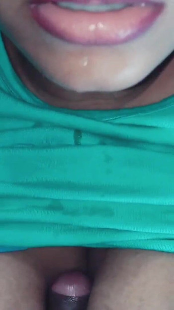 Powerful moment from "Indian wife extreme blowjob, deepthroat and boob fuck before go to bed at night"
