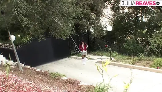 She is curious and runs into the expensive villa