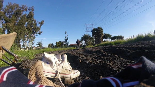 in park wearing bekini