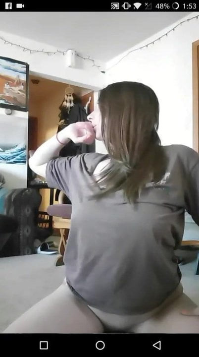 white chick playing on live infront of her husband