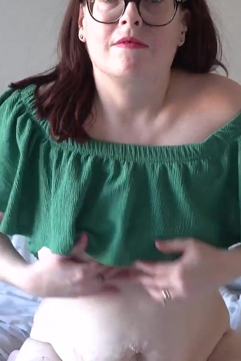 Wife Playing with Pussy in Green Summer Dress