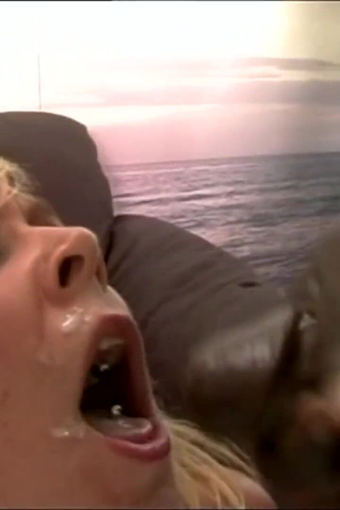 Blonde MILF Fucked in an Orgy by Monster Black Cocks and Cumshot in Mouth in Bukkake