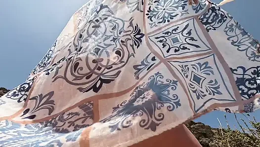 Hot Naked MILF Teasing on the Public Beach