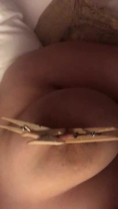 Nipples pegging  in a hotel room in Canary Wharf