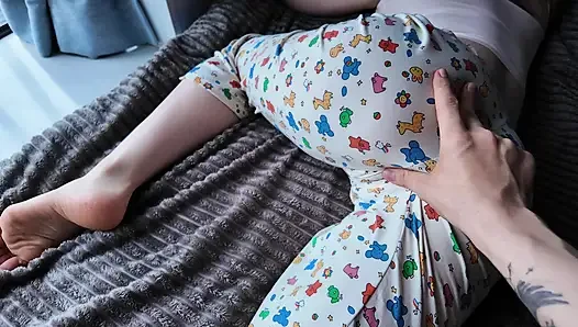 A very horny stepsister fell on my bed