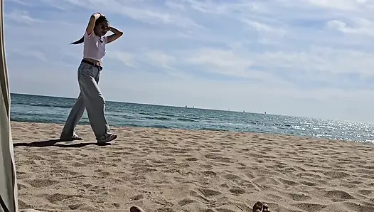 STEPSISTER HAS SEX ON THE PUBLIC BEACH!