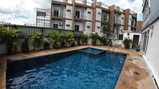 watch us playing in our swimming pool