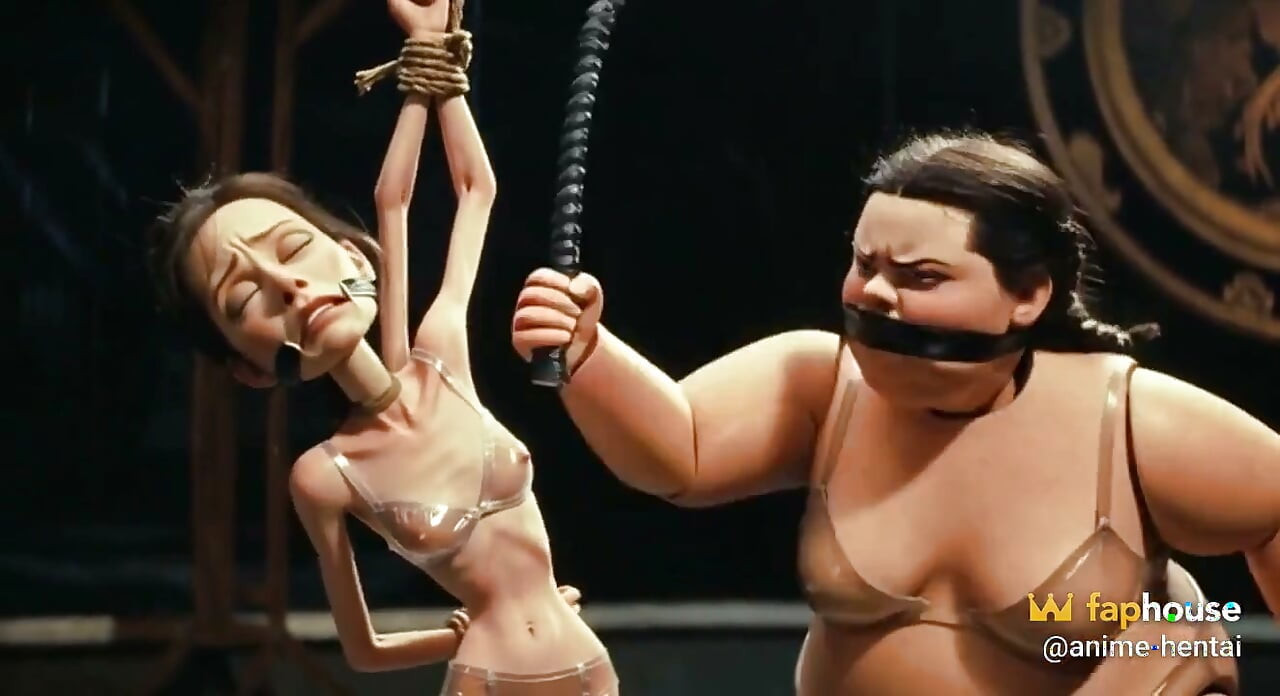 Skinny Slave in Bondage Whipped by Fat SSBBW Mistress