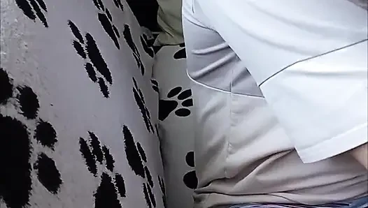 jerking off on sofa