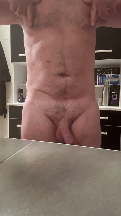 MY UNCUT IS SPITTING OUT ITS MILK TONIGHT IN THE BATHROOM