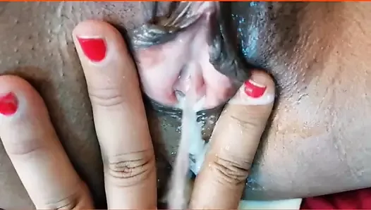 Juliette Wet with her cunt full of fresh creamy