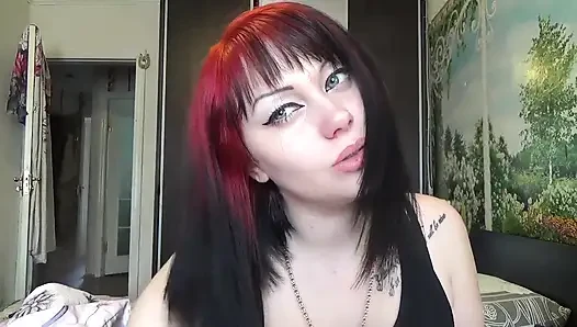Brushing my hair with little and big brush and by long nails