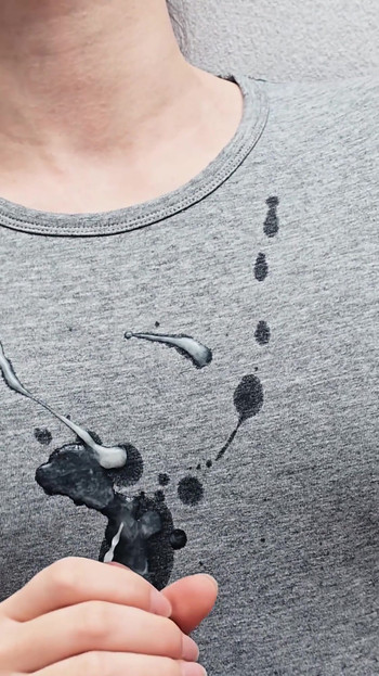 Emotional moment from "Hot Cumshot On My New Gray T-shirt!"
