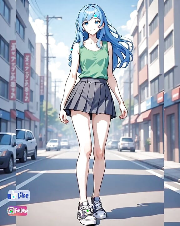 Des filles aux cheveux bleus dansent