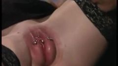 My Sexy Piercing MILF in stockings fucked in pierced pussy
