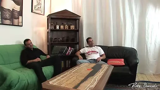 Gorgeous Busty Blonde Gets Her Ass Pounded by 3 Big Cocks