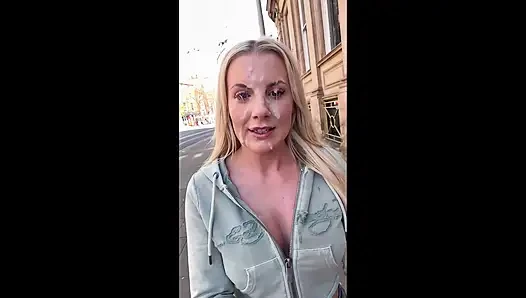 Blonde MILF Emily Walters' Post Huge Facial Cum Walk