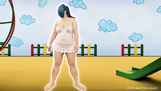 Miss squid lagi latihan lingerie putih