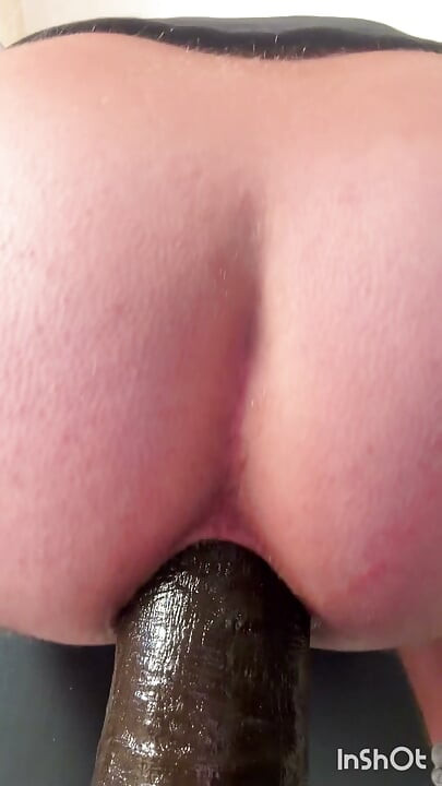Gaping gay bisexual anal hole big massive dildo bi hubby husband anal solo play