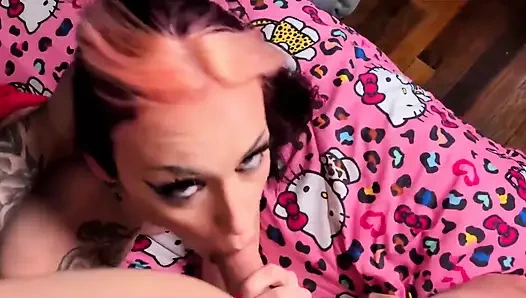 Maxxx Steele Matched on Tinder with Hot Goth Roommate, so Fuck Her Throat and Cum on Her Whore Face