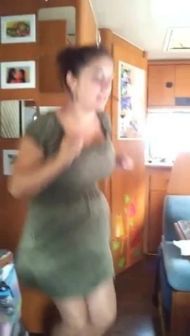 Busty Natural Amalia Ploszanski bouncing and dancing around