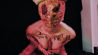 (ζευγάρι cosplayer) η νοσοκόμα και το κεφάλι της πυραμίδας από το Silent Hill γαμιέται